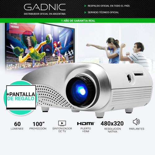 Mini Proyector Gadnic Max Style 60 Lúmenes + Pantalla 100