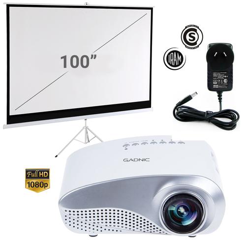 Mini Proyector Gadnic Max Style 60 Lúmenes + Pantalla 100