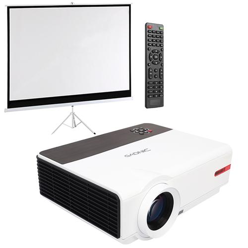 Proyector Gadnic Iron Style 5500 Lúmenes + Pantalla 100