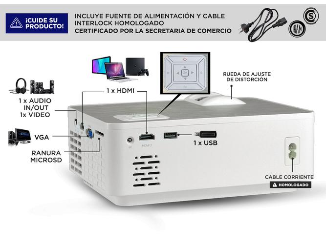 Proyector 3500 Lumenes Full HD Gadnic + Soporte Regulable  - 5