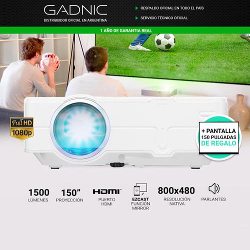Kit Proyector Gadnic Mirror 1500 L + Pantalla 150
