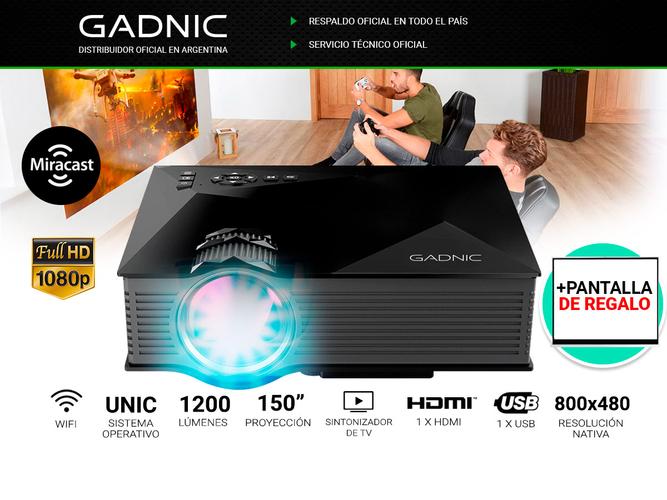 Mini Proyector Gadnic Nedlight 1200 Lúmens Wifi + Pantalla 100