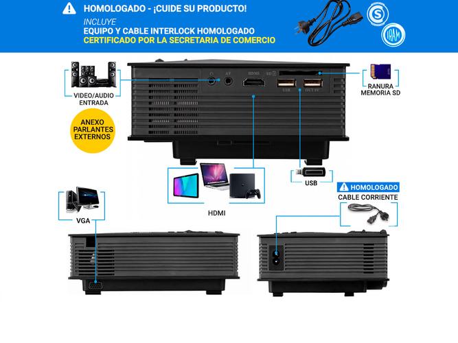 Mini Proyector Gadnic Nedlight 1200 Lúmens Wifi + Pantalla 100