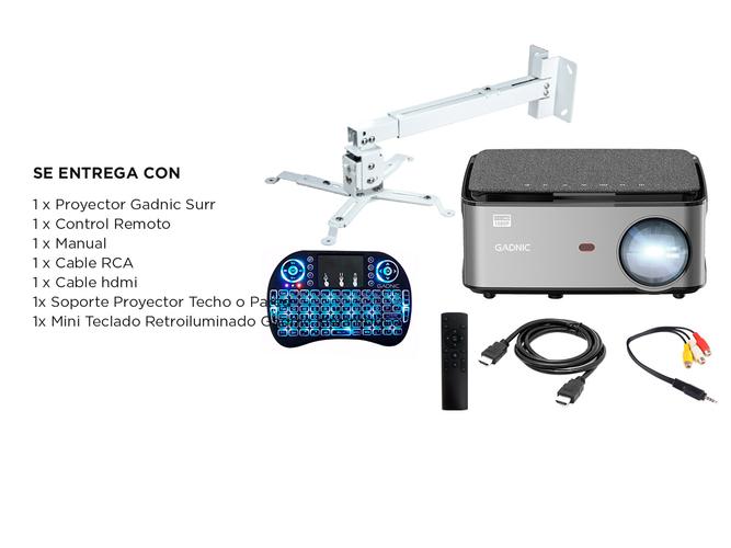 Kit Proyector Gadnic Surr 5500 Lumenes + Soporte Proj0035 + Teclado Retroiluminado Inalambrico  - 6