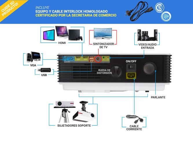 Kit Proyector Prolight 5500 Lumenes + Barra de Sonido 40W - 6