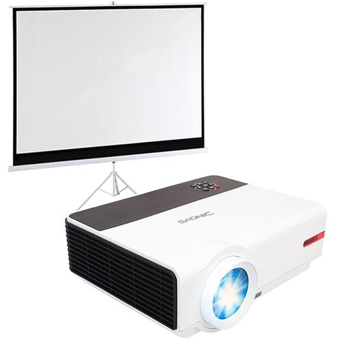 Proyector Gadnic Iron Style 5500 Lúmenes + Pantalla 120