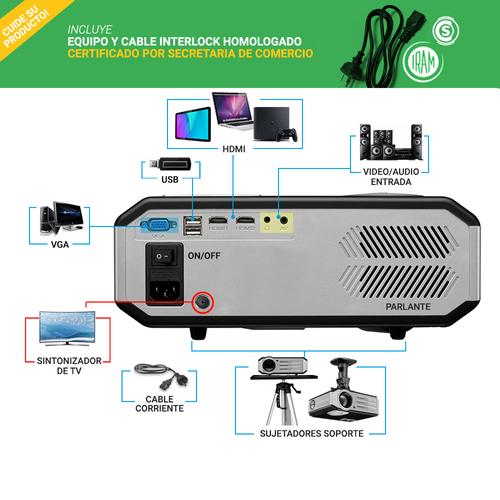 Kit Proyector Wifi Gadnic 4000 L+ Pantalla 150