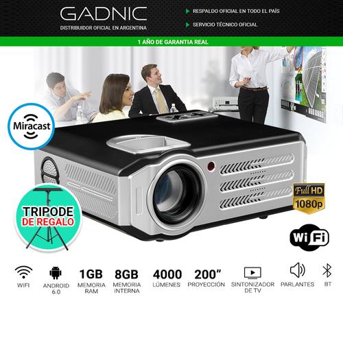 Kit Proyector Gadnic 4000L Wifi  + Trípode - 1