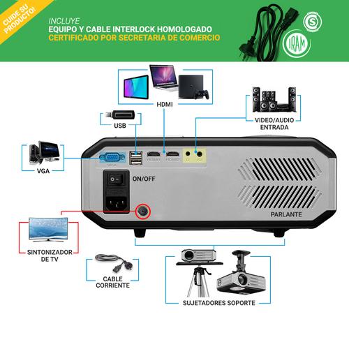 Kit Proyector Gadnic 4000L Wifi  + Trípode - 7