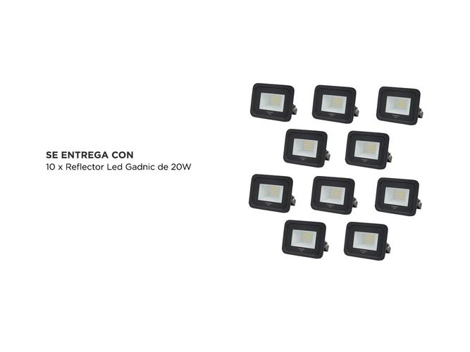 Kit x10 Reflector Led Blanco 20W Exteriores/Interiores Portatil  - 5