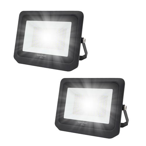 Kit x2 Reflector Led Blanco 100W Exteriores Alta Potencia - 0