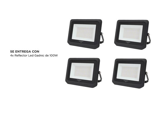 Kit x 4 Reflectores Led Blanco 100W Exteriores Alta Potencia - 5
