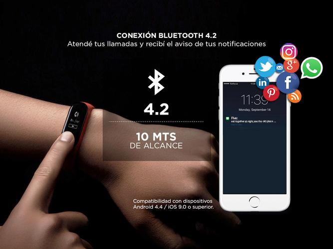 Smartband Xiaomi Mi Band 3 +Auriculares Bluetooth Gadnic BT6 + Brazalete Deportivo - 3