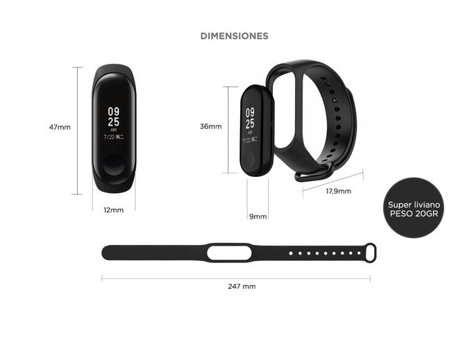 Smartband Xiaomi Mi Band 3 +Auriculares Bluetooth Gadnic BT6 + Brazalete Deportivo - 6
