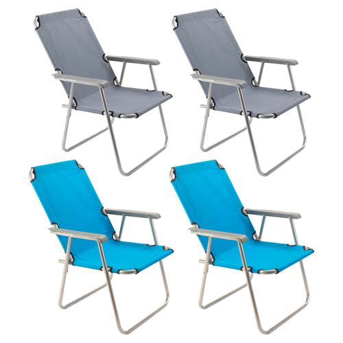 Kit x4 Reposeras Plegables Gadnic Playa Camping - 0