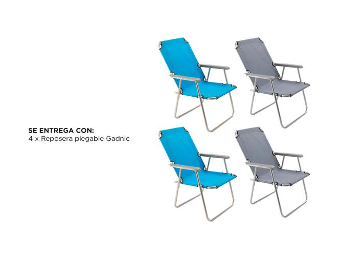 Kit x4 Reposeras Plegables Gadnic Playa Camping - 6