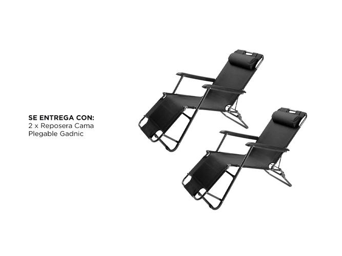 Kit x2 Reposeras Plegables Gadnic Grandes Con Apoya Cabeza - 6