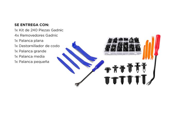 Kit de Herramientas Gadnic Desmontaje Extracción Autos + Clips - 6