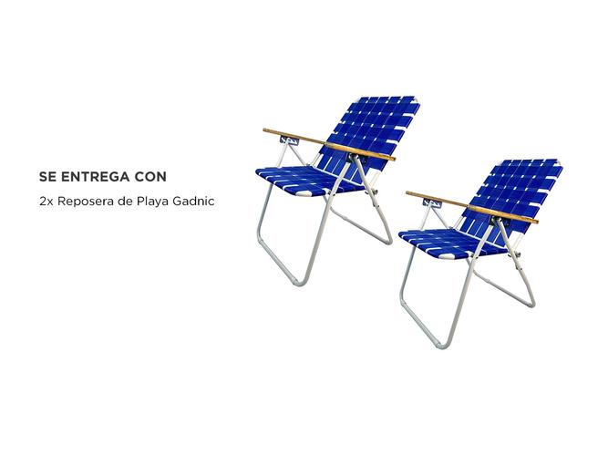 Kit X2 Reposeras De Playa Plegable Gadnic Silla Con Apoyabrazo - 5