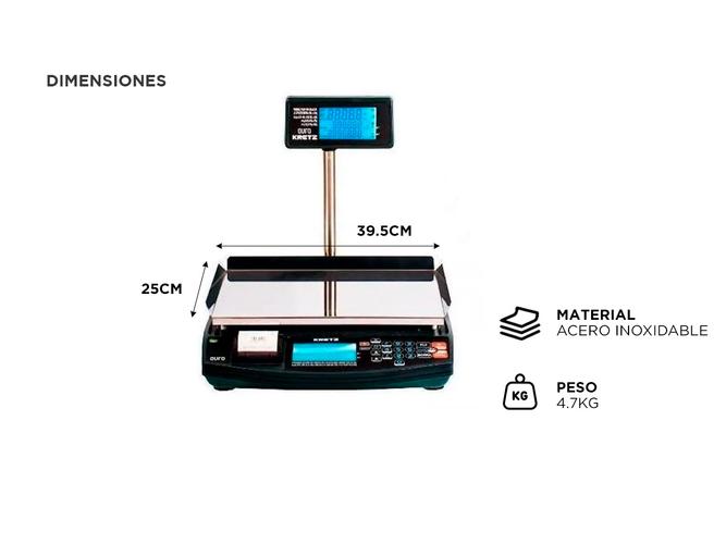 Balanza Comercial Kretz Aura Eco 30kg Digital Mastil - 4