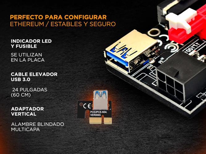 Kit x 10 Riser Ver 009s Pcie 6pin 16x Mineria Express Usb Eth Btc - 3