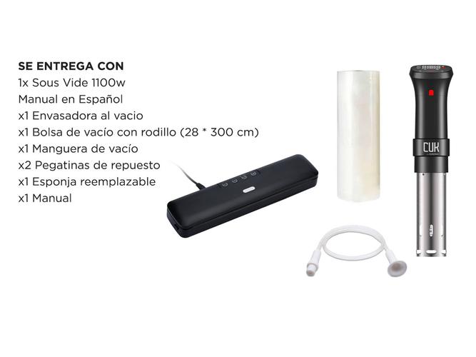 Kit Sous Vide Cocción De Precisión + Envasadora Al Vacío Táctil - 6