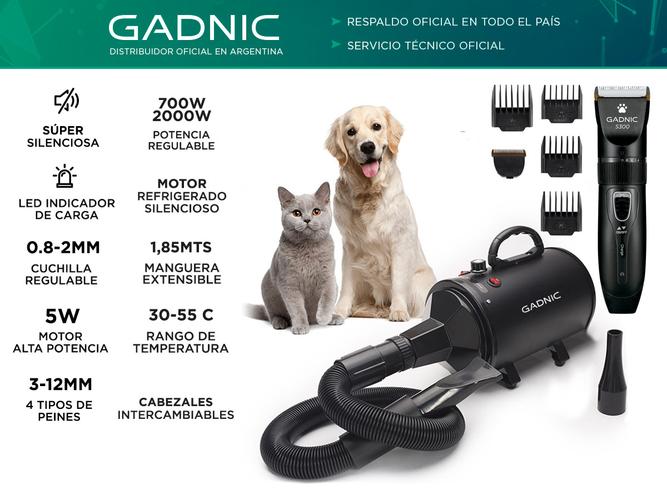 Secador De Pelo Para Perros PD2000 + Maquina De Cortar Pelo Canina S300 Profesional Gadnic - 1