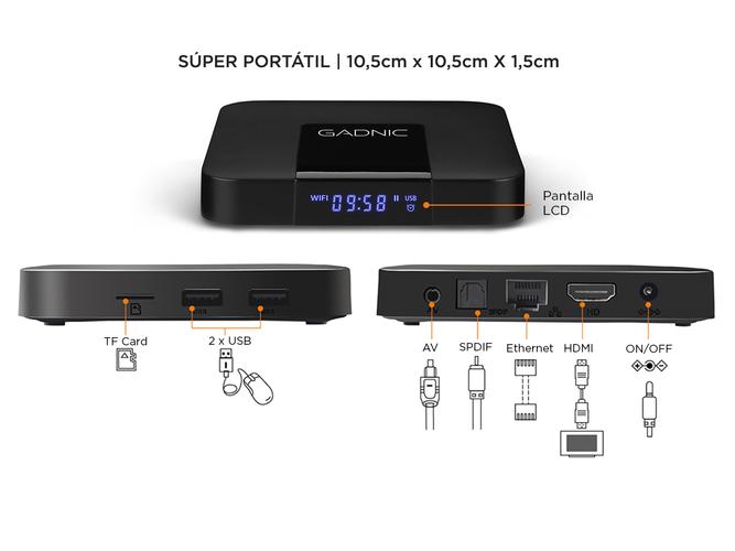 Kit Tv Box Gadnic Android 4K Smart Tv 2gb + 16gb + Teclado Air Mouse - 5