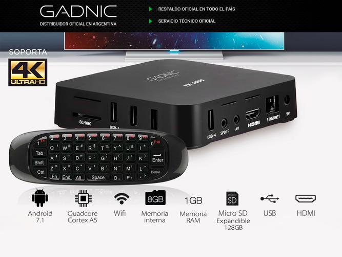 Kit Tv Box GADNIC TX-1000 Premium + Teclado Air Mouse - 1