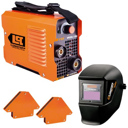 Soldadora Lusqtoff Inverter Iron 100 + Máscara + 2 escuadras - 0