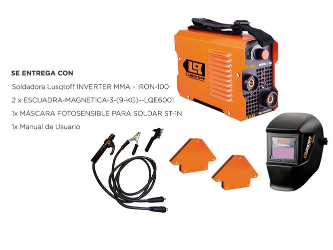 Soldadora Lusqtoff Inverter Iron 100 + Máscara + 2 escuadras - 5