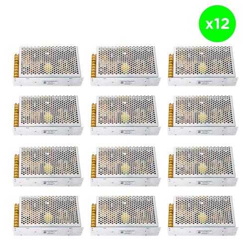 Kit x 12 Fuente Switching 12v 20a Regulada Proteccion Tira Led Cctv  - 0