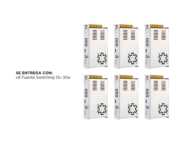 Kit x 6 Fuente Switching 12v 30a 30amp Regulada Metalica Tira Led Cc - 6