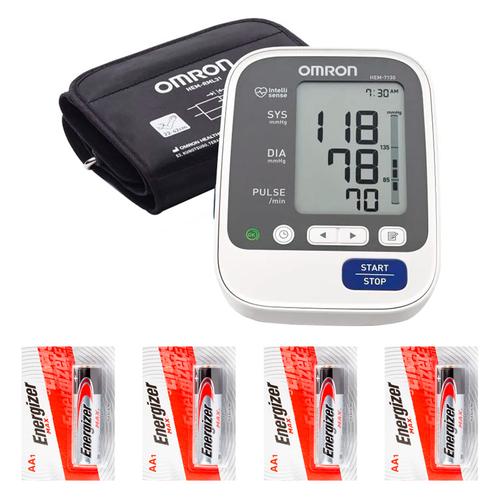 Tensiometro Omron Hem-7130 de Brazo monitor de presion arterial + 4 Pilas AA - 0