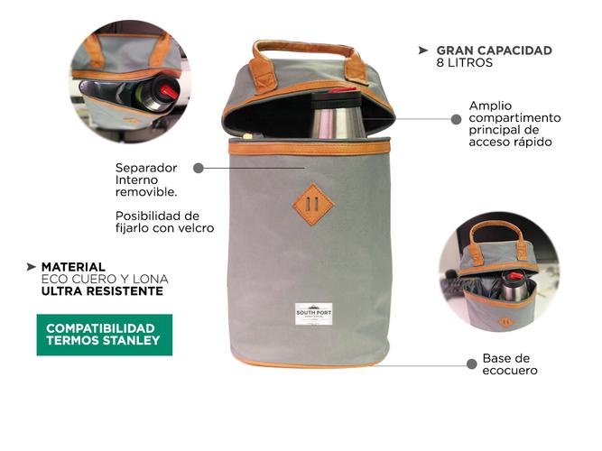 Kit Mochila De Cuero + Termo South Port  - 3