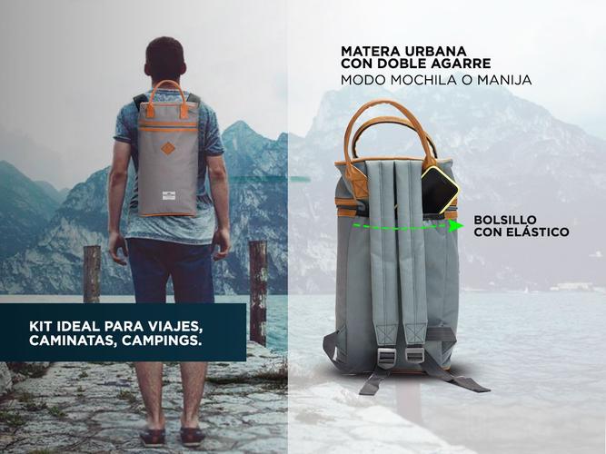 Kit Mochila De Cuero + Termo South Port  - 4