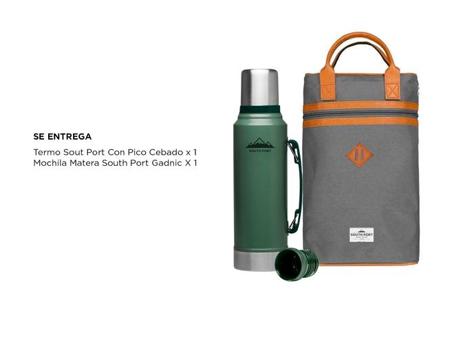 Kit Mochila De Cuero + Termo South Port  - 6