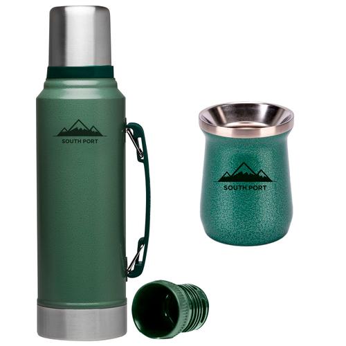 Kit Termo South Port Pico Cebador  Mate Térmico Metálico - 0