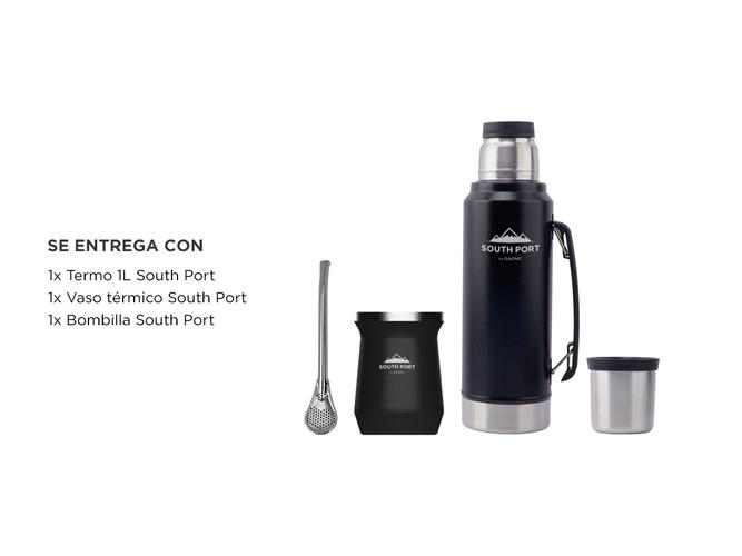 Kit de Termo 1L Mate Y Bombilla South Port Acero Inoxidable - 6