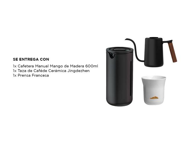 Kit TimeMore Cafetera Manual Prensa Francesa Taza de Cafe - 6