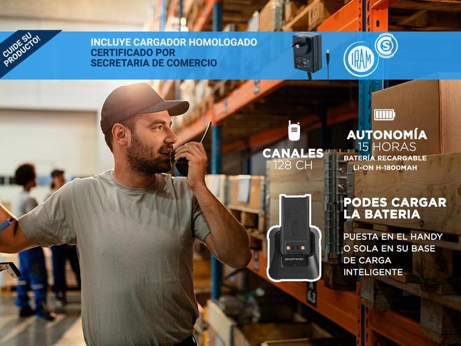 Handy Baofeng A-58 Kit x4 Bi-Banda 5w 128CH Hasta 12km + 8 Baterías y 4 Manos Libres - 2