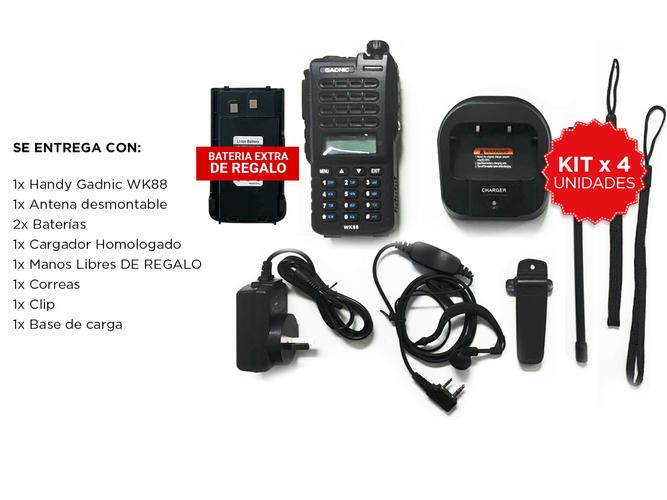 Handy Gadnic WK88 Kit x4 Bi-Banda 10w 128CH Hasta 12km + 8 Baterías y 4 Manos Libres - 6