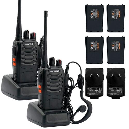 Handy Baofeng BF-999S Kit x2 5w 16CH UHF Hasta 10km + 4 Baterías y 2 Manos Libres - 0