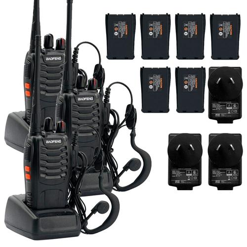 Handy Baofeng BF-999S Kit x3 5w 16CH UHF Hasta 10km + 6 Baterías y 3 Manos Libres - 0