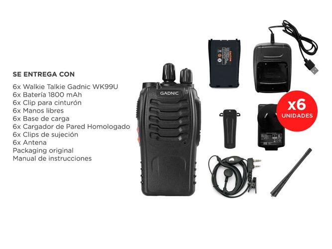 Kit x6 Handy Gadnic WK99U 5w 16CH - 6