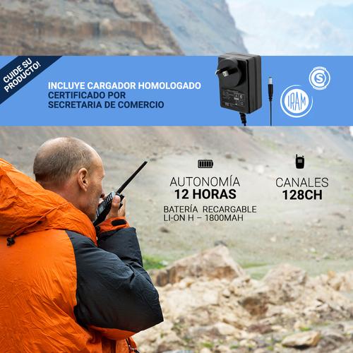 Handy Baofeng UV-5R Bi-Banda 5w 128CH Hasta 10km + 2 Baterías 1800mAh y Manos Libres - 2
