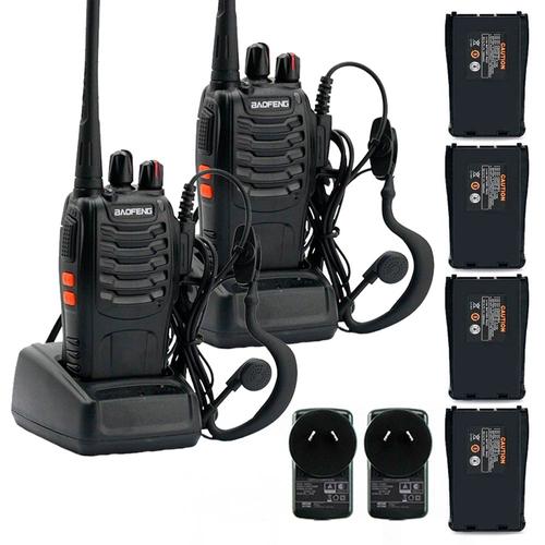Handy Baofeng BF-888S Kit x2 5w 16CH UHF Hasta 10km + 4 Baterías y 2 Manos Libres - 0