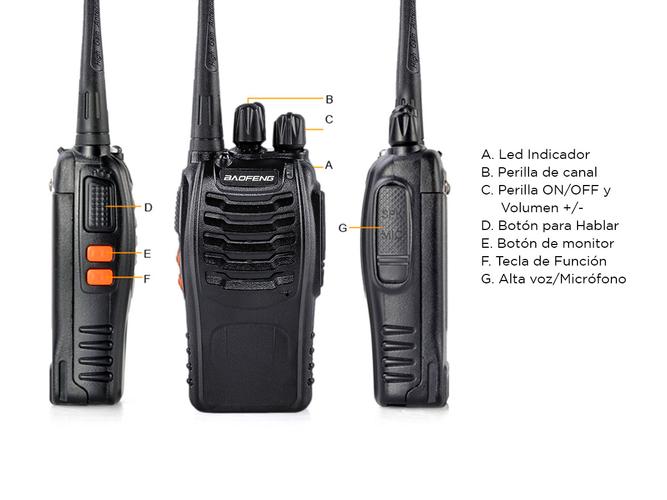 Handy Baofeng BF-888S Kit x2 5w 16CH UHF Hasta 10km + 4 Baterías y 2 Manos Libres - 5