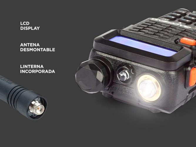Handy Baofeng UV-5R Bi-Banda 8w 128CH c/ Funda Hasta 10km + 2 Baterías y Manos Libres - 3