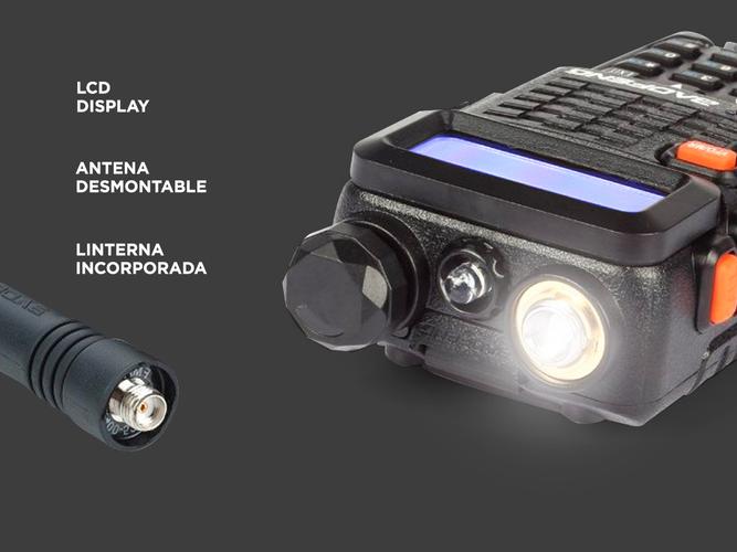 Handy Baofeng UV-5R Kit x2 Bi-Banda 8w c/ Funda Hasta 12km + 4 Baterías y 2 Manos Libres - 3